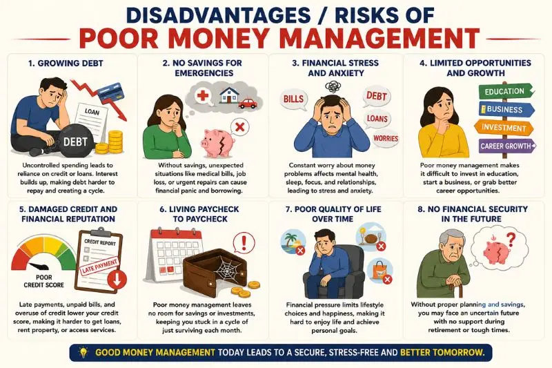 disadvantages risks of poor money management
